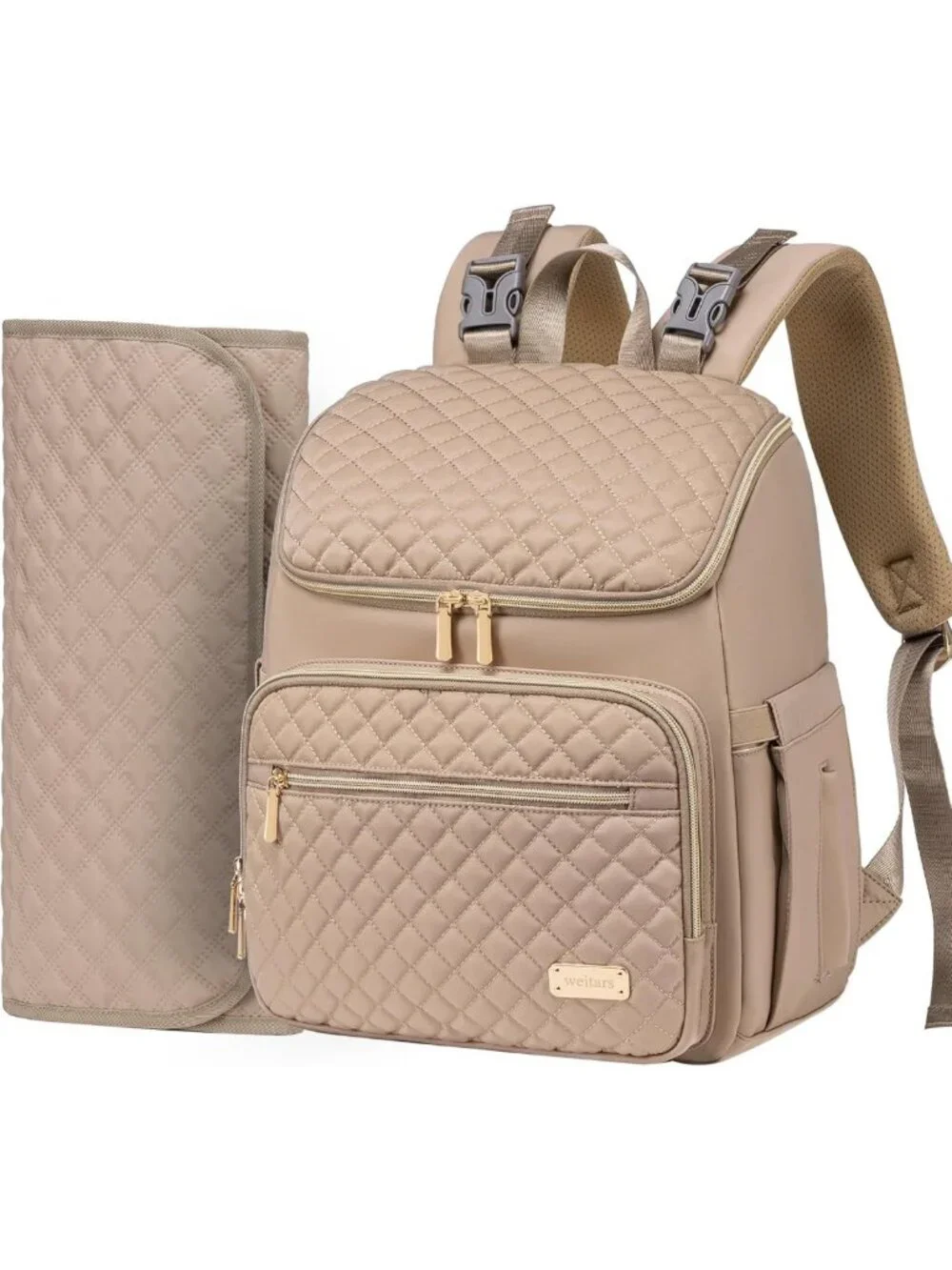Large Diaper Bag Backpack with Changing Pad, Insulated Pockets & Stroller Straps